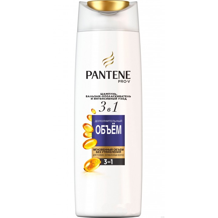 PANTENE Шампунь 360 мл 3 в 1 Дополнительный объём  *6