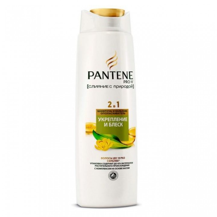 PANTENE Шампунь 250мл 2в1 Слияние с природой Укрепление и блеск