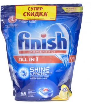 FINISH All in1 Лимон Ср-во д/мытья посуды д/посудом.маш.(табл)-65