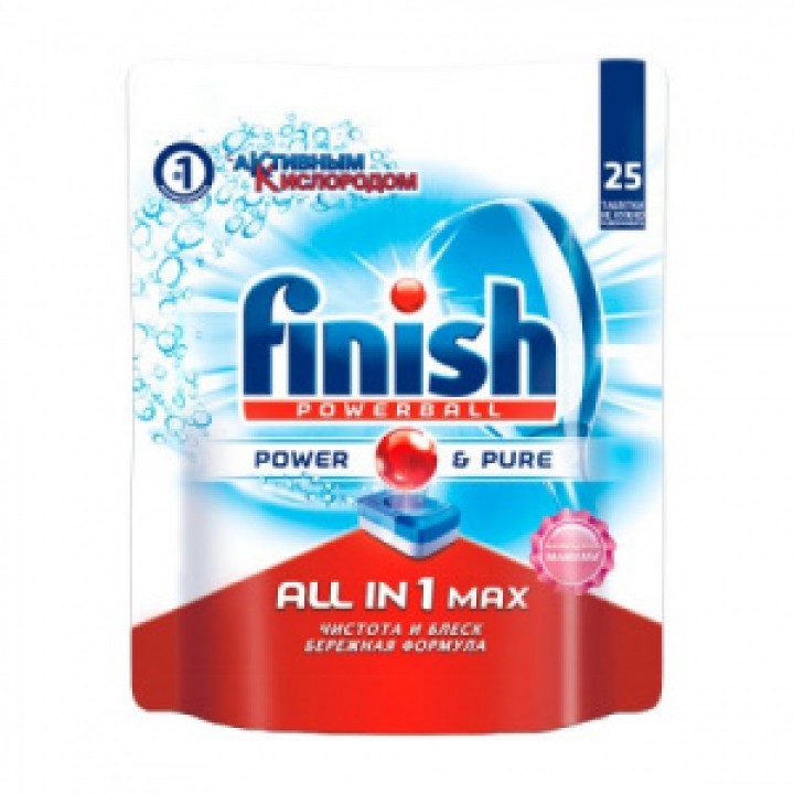 FINISH All in1 Max Средство для мытья посуды посудомоечных машин 25 таб 