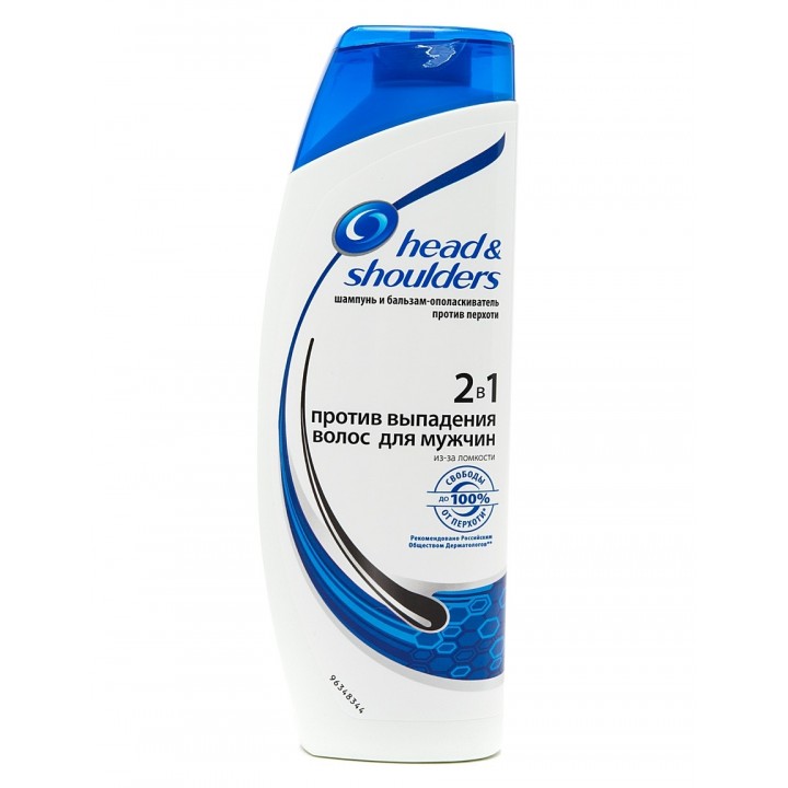 HEAD & SHOULDERS 400мл Шампунь 2в1 Мужской Против выпадения волос 