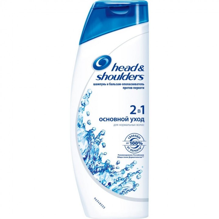 HEAD & SHOULDERS 400мл Шампунь 2в1 Основной уход 