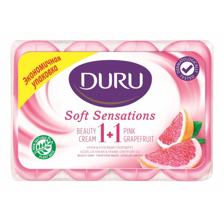 DURU SOFTSEN мыло Тропический грейпфрут (э/пак)4*24
