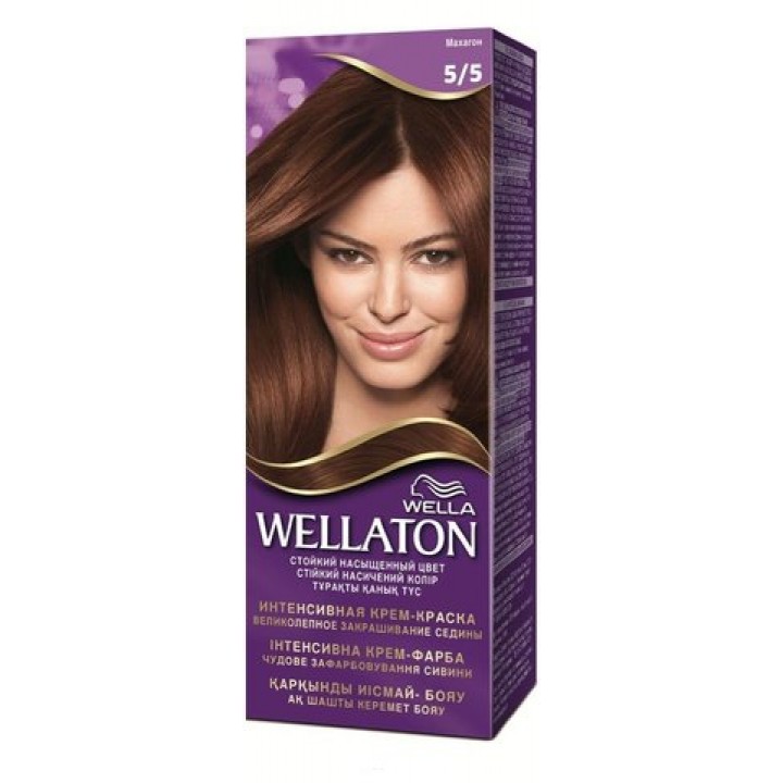 WELLATON Крем-краска для волос стойкая 5/5 Махагон