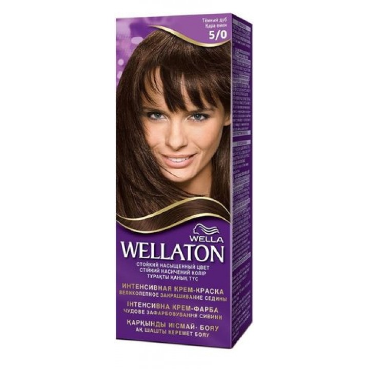 WELLATON Крем-краска для волос стойкая 5/0 Темный дуб