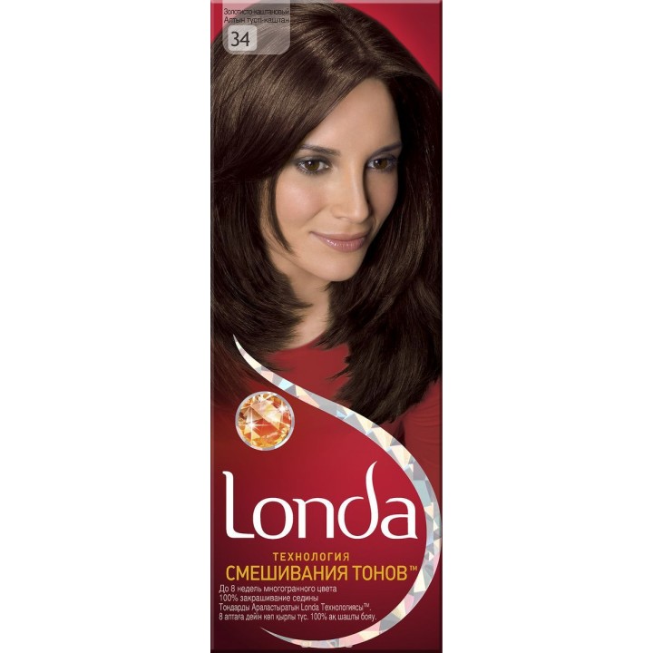 LONDA Крем-краска для волос стойкая 34 Золотисто-каштановый