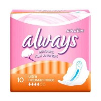 ALWAYS Ultra Sensitive Женские гигиенические прокладки Normal Plus Single 10шт *20