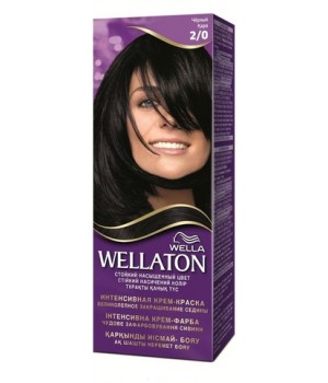 WELLATON Крем-краска для волос стойкая 2/0 Черный