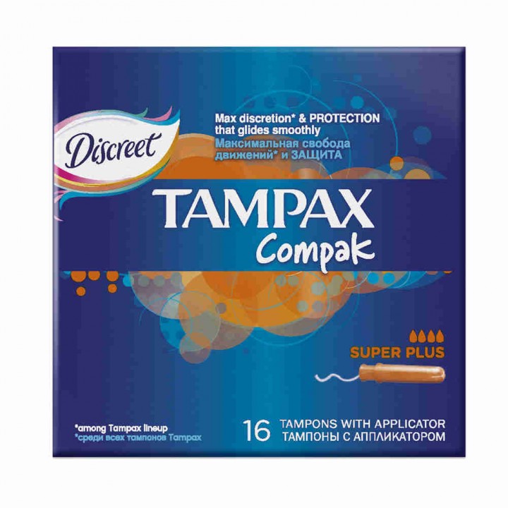 TAMPAX Compak Тампоны Super Plus с апплик (4 кап) 16шт