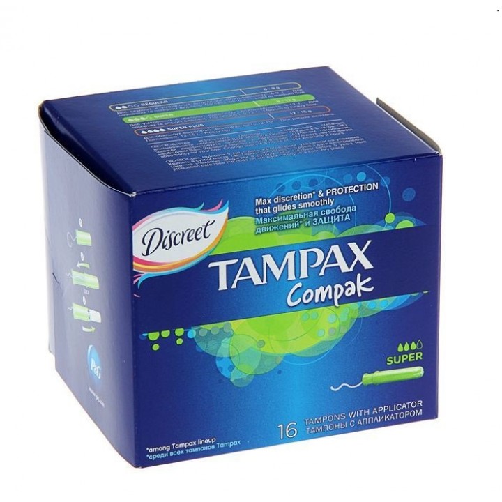 TAMPAX Compak Тампоны Super с апплик (3 кап)16шт