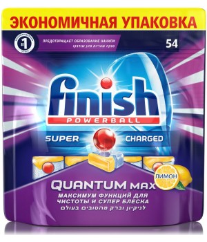 FINISH Quantum Max Лимон Ср-во д/мытья посуды д/посудом.маш.(табл)-54