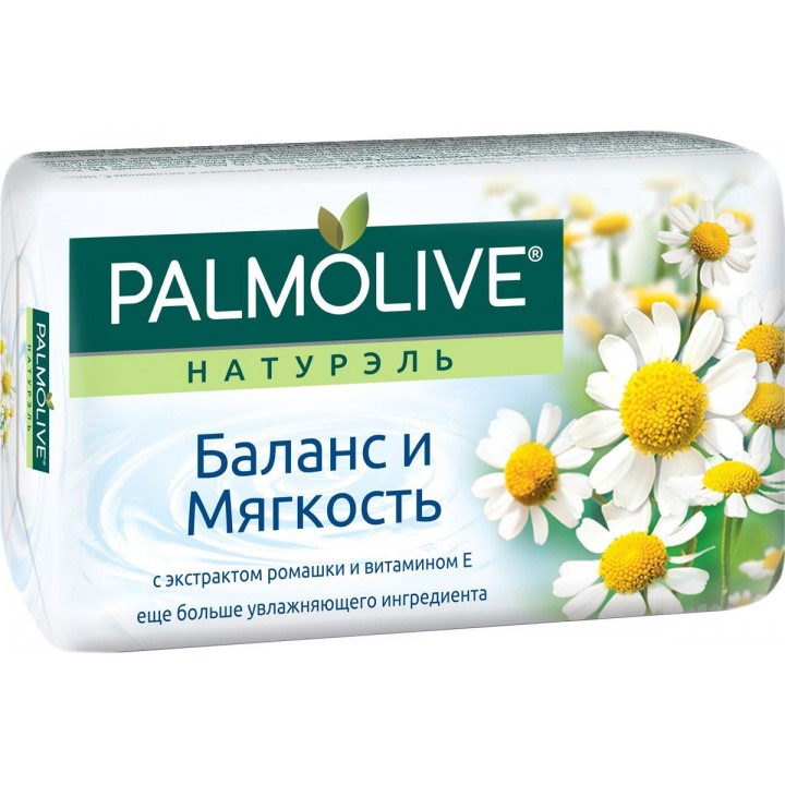 PALMOLIVE мыло "БАЛАНС И МЯГКОСТЬ" (с экстрактом ромашки и витамином Е ) 90г