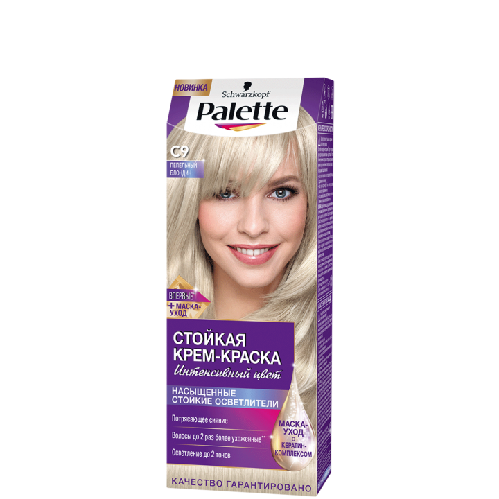 Palette Стойкая крем-краска C9 Пепельный блондин