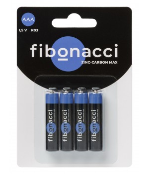 Батарейка солевая (цинк-углеродная) Fibonacci R03/4B AAA (FB-R3M-BL4) увеличенной ёмкости серия МАХ картонный блистер 4шт