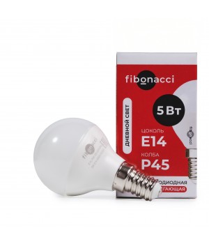 Fibonacci Светодиодная (LED) лампа LED P45-05W/4000/E14 (дневной свет)