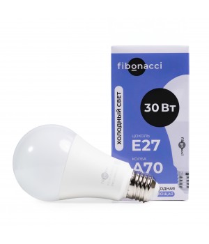 Fibonacci Светодиодная (LED) Лампа A70-30W/6000/E27 (холодный свет)