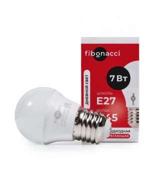Fibonacci Светодиодная (LED) Лампа G45-07W/4000/E27 (дневной свет)