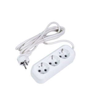 Fibonacci удлинитель 3 гнезда, 3 метра, 16А/3,5кВт, с заземлением, ПВС 3х1,0 кв.мм
